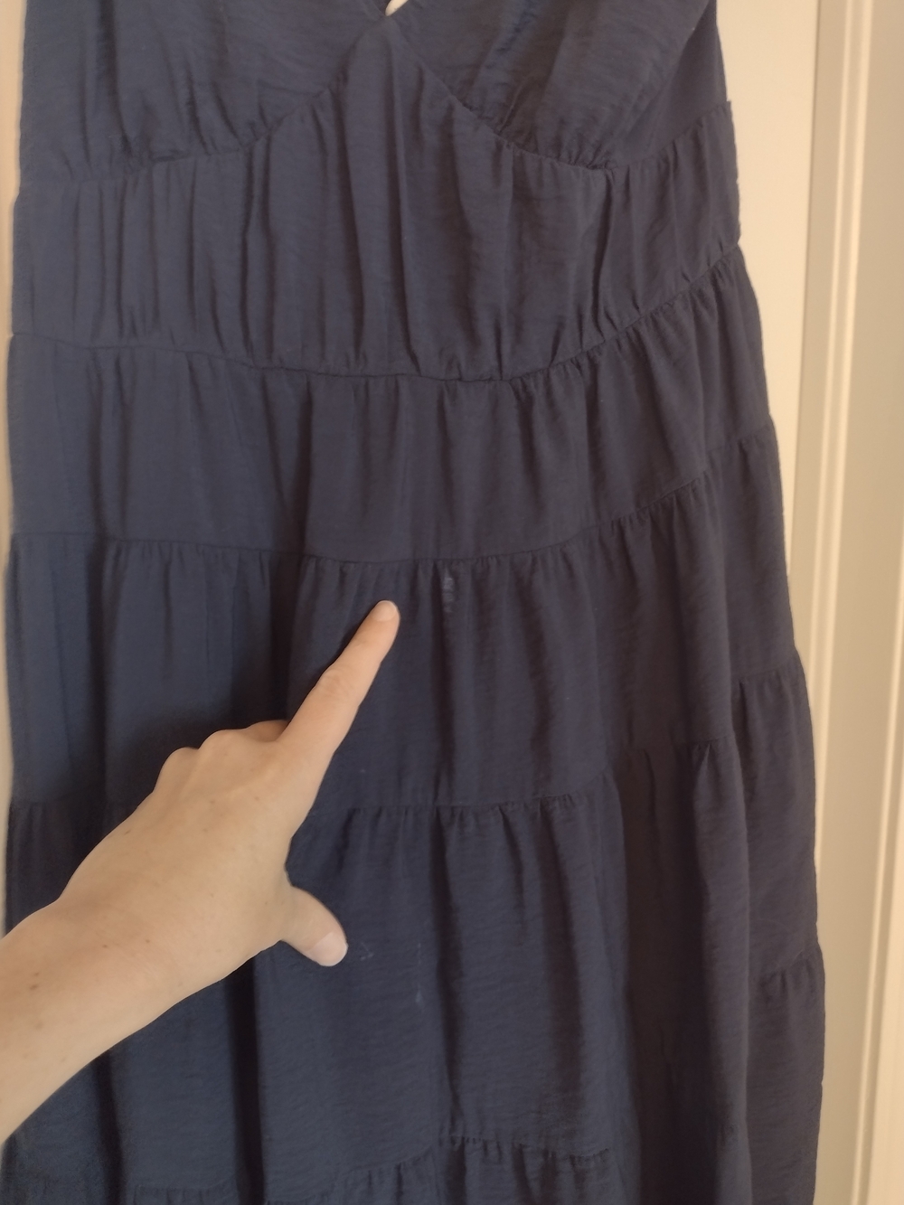 Abercrombie & Fitch Navy Spaghetti-Strap Tiered Maxi Dress - Picture 4 of 6